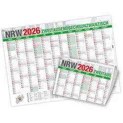 itenga Wandkalender itenga Jahresplaner NRW 2026 Wandkalender DIN A2 (59,4 x 42,0 cm), 250