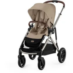 cybex Gold Kinderwagen , Beige , Textil , 65x100-110x93-106 cm , UV 50+ , Feststellbremse, Federung, 5-Punkte-Gurt, für Babyschale geeignet, Sitz umsetzbar, erweiterbar für Geschwister , Baby on Tour, Kinderwagen, Kombikinderwagen