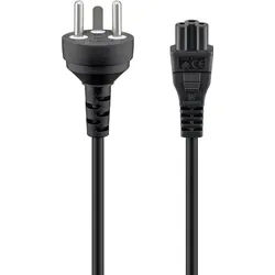 Goobay Netzanschlusskabel Dänemark, 2 m, Schwarz - Dänemark-Stecker (Typ K, DS 60884-2-D1) > Gerätekupplung C5