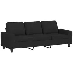 vidaXL Sofa, 3-Sitzer-Sofa Schwarz 180 cm Stoff