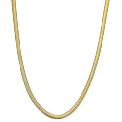 Hey Happiness Schlangenkette Massiv & Flach, wasserfest, Herren Kette Edelstahl, vergoldet goldfarben