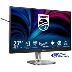 Philips 68,5cm (27,0) 27B2N4500 16:09 2xHDMI+DP+USB Lift TFT-Monitor (2560 x 1440 px, Quad HD, 4 ms Reaktionszeit, 120 Hz, IPS, Lautsprecher, HDCP, Pivot, Höhenverstellbar) grau