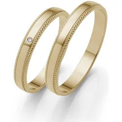 Trauring FIRETTI "Schmuck Geschenk Gold 375 Hochzeit Ehering "LIEBE" Gr. 57, gold (gelbgoldfarben), Fingerringe, Damen, 57, ohne Brillant, Gelbgold 585, 3mm, Trauring, Made in Germany, wahlweise mit oder ohne Brillant