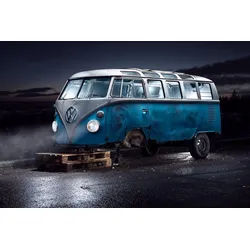 Papermoon Fototapete VLIES-Tapete Premium "KUNSTFOTO PETRI DAMSTEN, VW KLEINBUS.", Kleister KOSTENLOS, reduziert, 3D-Effekt, restlos trocken abziehbar, (6362), Wandtapete Bild Dekoration Wand-Dekor Motiv Tapete Poster 3.5 m x 2.6 m