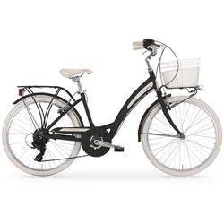 MBM Kinderfahrrad New Primavera 24 Zoll, SHIMANO 6-Gang Kettenschaltung, Cityfahrrad New Primavera 24 Zoll schwarz
