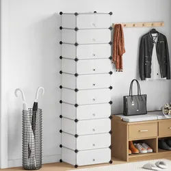 vidaXL Schuh-Organizer Zusammenklappbar mit 10 Fächern Weiß