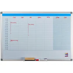 Relaxdays Whiteboard Planer , Weiß , Metall , 90x60x5 cm , Bilder & Rahmen, Pinnwände & Magnettafeln