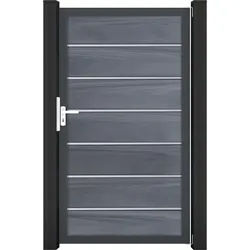 GroJaSolid Grande Premium Tor Farbe: Schwarz co-extrudiert 100 x 180 x 4,0cm Rahmen: Anthrazit