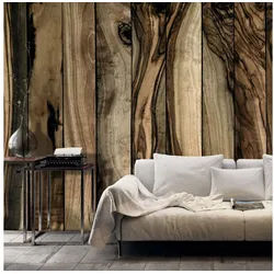 KUNSTLOFT Vliestapete Olive Wood 4x2.8 m, Halb-matt, lichtbeständige Design Tapete braun 4.00 m x 2.80 m