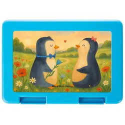 Mr. & Mrs. Panda Butterdose Pinguin Pärchen Design, Snackbox, Weiß, Hochzeit, Liebe, Lunchbox, Fr, Premium Kunststoff, (Packung), Bento Box Frischhaltedose Große Liebe weiß