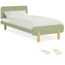 Homestyle4u Kinderbett Grün 90/200 Lattenrost Matratze , Grün , Holz , 95x77x209 cm , Babymöbel & Kindermöbel, Kinderzimmer & Jugendzimmer, Kinderbetten