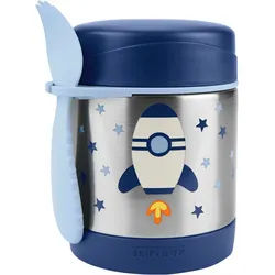 Skip Hop Thermobehälter Spark Style Edelstahl Warmhaltebehälter, Rakete, Edelstahl, (2-tlg), mit Multibesteck bunt