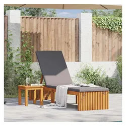 furnicato Gartenliege Echtholz Sonnenliege 200 x 55 x 94 cm in Öl-Natur braun