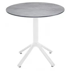Bistrotisch Milano 70 cm rund - 301 - weiß 438 - HPL volcano smoke