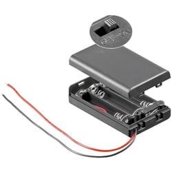 Batteriehalter für 3x Micro mit Deckel und Schalter wasserabweisend, mit losen Kabelenden