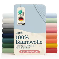 Laleni Spannbettlaken Jersey Spannbettlaken, für Baby Beistellbett & Stubenwagen, Gummizug: Rundumgummizug, (1 Stück), 100% Baumwolle blau