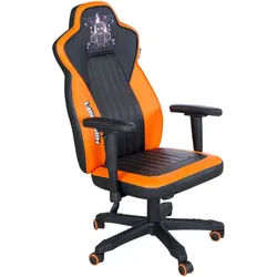Minecraft Gamingstuhl , Orange, Schwarz , Kunststoff, Textil , Gaming , Drehkreuz , 59.5x102.5x66 cm , Wippfunktion, Sitzfläche 360° drehbar, inklusive Armlehnen, abwischbar, gepolsterte Armlehnen , Büromöbel, Bürostühle, Gaming-Sessel