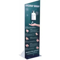 Arcora Aufsteller für Desinfektionsmittel, Flexibler Infoaufsteller für Handdesinfektionsmittel, Höhe: 155 cm