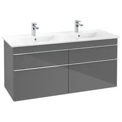 Villeroy & Boch Venticello Unterschrank A93001FP XXL, 125,3x59x50,2cm, Griff Chrom, Glossy Grey