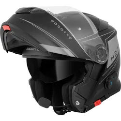Bogotto H271 Taog Bluetooth Klapphelm, schwarz-grau, Größe 2XL für Männer