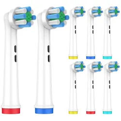 Wunder Zahnstocher Mundpflegecenter Aufsteckbürsten für Oral B 8er Pack - Zahnbürstenaufsätze für Oral B, Aufsteckbürsten, Aufsteckbürsten kompatibel mit Oral B, Rotierender Impuls-Bürstenkopf