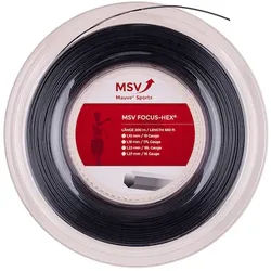 MSV Tennissaite Focus Hex (Haltbarkeit+Spin) schwarz 200m Rolle