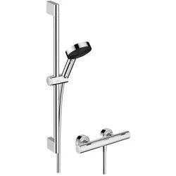 Hansgrohe Pulsify Select S Brausesystem 105 3jet Relaxation EcoSmart mit Ecostat Fine und Brausestange - chrom