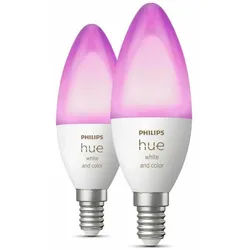 Philips Hue White and Color Ambiance LED-Bulb E14 4W, 2er-Pack