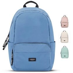 LARKSON Schulrucksack No 3 Rucksack Schule Mädchen Jungen Teenager, Seitentasche, Laptopfach, Wasserabweisend blau|schwarz