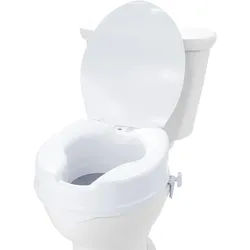 VEVOR Toilettensitzerhöhung Erhöhter Toilettensitz, 10 cm, 136 kg Tragkraft, Universelle Toilettensitzerhöhung, Schraubstangenverriegelung, mit Toilettensitz, für Behinderte, Patienten, Schwangere