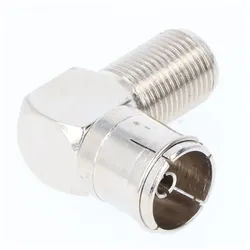 Goobay Winkeladapter: F-Buchse > Koax-Buchse 90° - Adapter-Stecker aus Zink