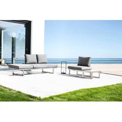 Jati & Kebon Set Loungesystem Rao V mit Sunbrella Kissensatz - Das Set besteht aus: 1 x Rao Multifunktionsliege, 1 x Rao 1-Sitzer, 1 x Kisse...