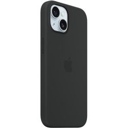 Apple Silikon Case iPhone 15 mit MagSafe Schwarz