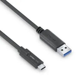 PureLink USB-C auf USB-A Kabel - 3.1 Gen 2, 3A/5V/15W, 10G - iSerie - schwarz - 1,00m