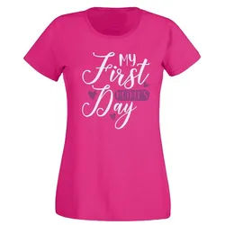G-graphics T-Shirt Damen T-Shirt - My first mother ́s day Slim-fit, mit Frontprint, mit Spruch / Statement, zum Muttertag rosa XL
