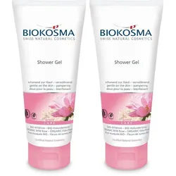 Biokosma Duschgel Wildrose und Bio-Holunderblüte
