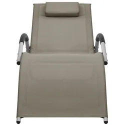 vidaXL Gartenliege, Sonnenliege Textilene Taupe und Grau