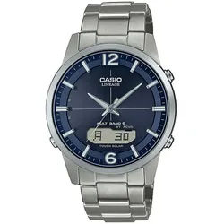 Casio Funk Funkchronograph LCW-M170TD-2AER, Armbanduhr, Herrenuhr, Solaruhr, Funkuhr, Titanarmband, Saphirglas silberfarben