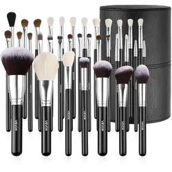 VEVOR Pinselset Makeup, 34-teilig, professionelles Schminkpinsel Set für Foundation, Lidschatten, Concealer, Rouge, mit weichen Borsten, ergonomischem Holzgriff, Reise-Aufbewahrungsetui
