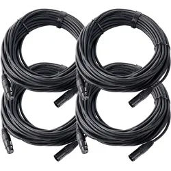 Pronomic Stage XFXM-20 Mikrofonkabel XLR 20 m Schwarz 4er Set
