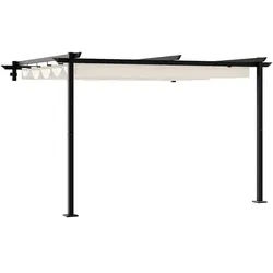 vidaXL Pavillon creme Wandmontierter Pavillon Creme 3x3 m Stahl beige