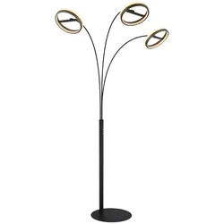 Globo Led-Stehleuchte , Schwarz, Dunkelgrau , Metall, Kunststoff , F , 102.3x190.2x83.7 cm , Ce , Farben fixierbar, Touch (on/off) , Lampen & Leuchten, Leuchtenserien