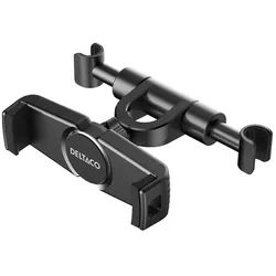 Universal car headrest mount for mobile phones and tablets black
