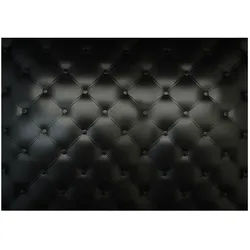 KUNSTLOFT Vliestapete Black Leather 3.5x2.45 m, Halb-matt, lichtbeständige Design Tapete schwarz 3.50 m x 2.45 m