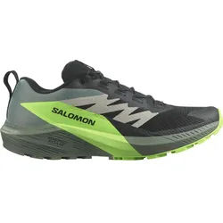 Salomon Sense Ride 5 Herren Trailrunningschuh black/laurel wreath/green gecko UK 10