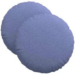 vidaXL Sitzauflage Sitzkissen 2 pcs Jeans blau Ø40 x 13 cm Stoff, (2 St) blau