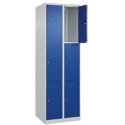 CP Schließfachschrank »Classic Plus Korpus lichtgrau« 2x3 Fächer blau, 60x185x50 cm