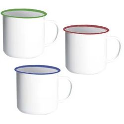 WESTMARK Emaille Tasse, 350 ml, Robuste und leichte Tassen für Outdoor-Aktivitäten, 1 Packung = 3 Tassen