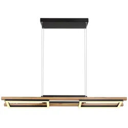 GLOBO LIGHTING Hängeleuchte ILLA, LED fest integriert, Warmweiß, Hängeleuchte Schwarz/MDF, Opal, Stufenschalter, Memory, LED 30W schwarz