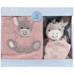 Sterntaler Babygeschenkset , Hellrosa , Textil , 2-teilig , Esel , 24x5x20 cm , female , Pflegen, Babypflegeprodukte